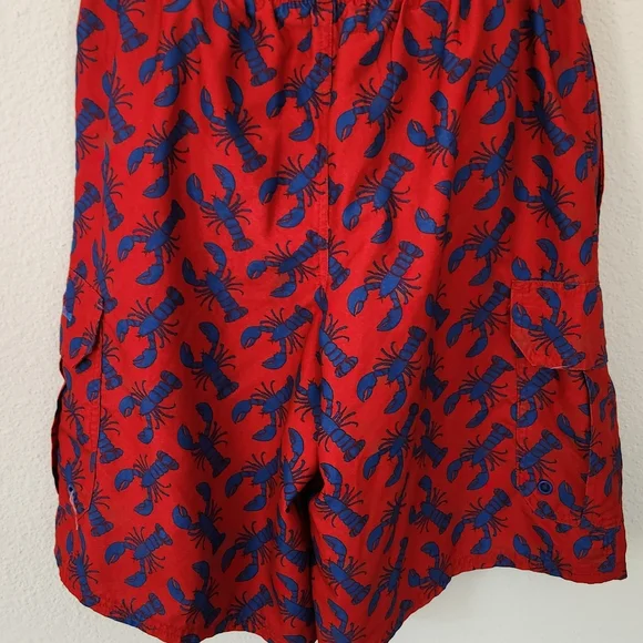 Beverly Hills Polo Club Red and Blue Lobster Swim Trunks Small - Picture 5 of 10